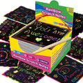 Many Creative Scratch Art Cards Kit! 100Pcs Parent-Child Craft Set with Bamboo Stick, Educational DIY Gift for Ages 3-12