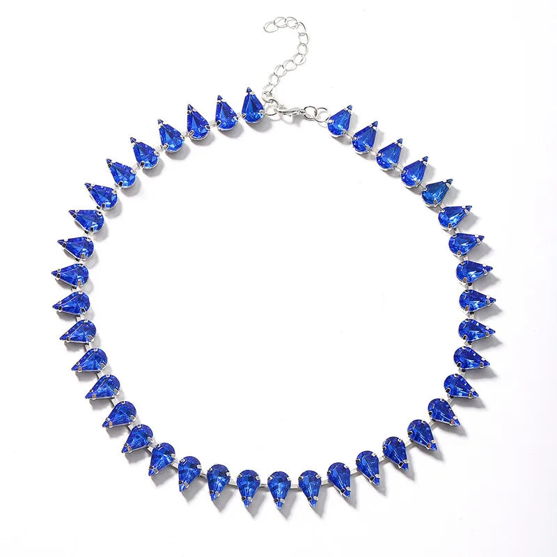 Statement Water Drop Shaped Crystal Choker Necklace For Women Luxury New Temperament Fashion Jewelry Collares Wholesale