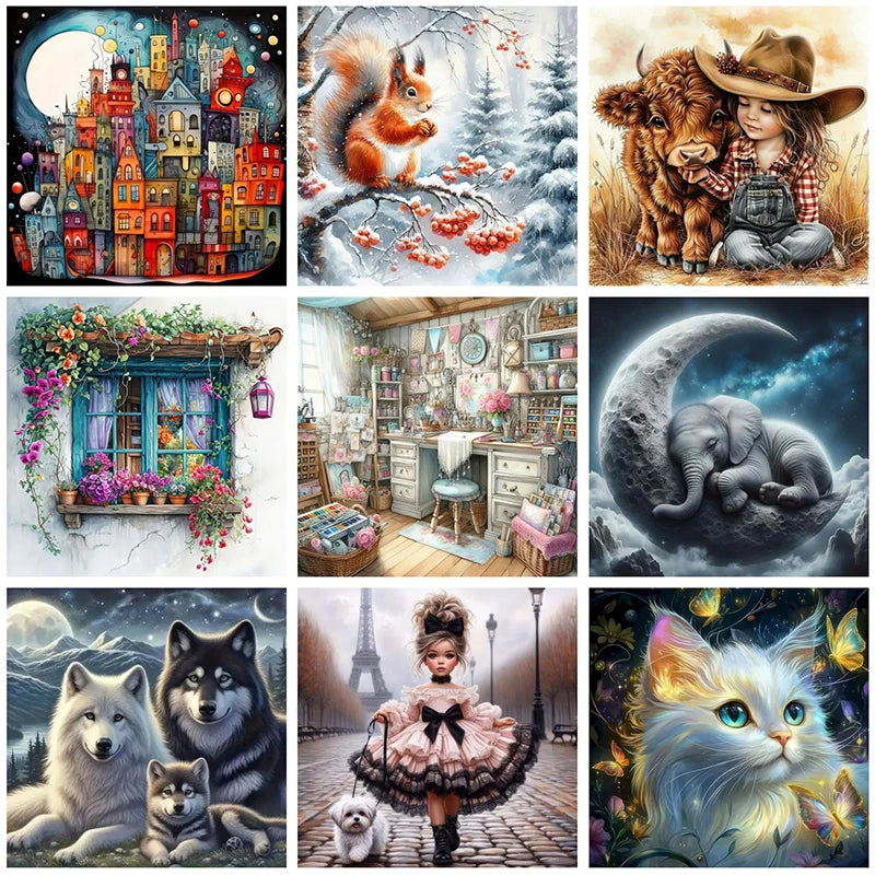 Diamond Art Painting Kits Embroidery Full Crystal Mosaic 5D Diy Diamond Paintings Kits New 2025 Accessories 30x30 cm Wall Art