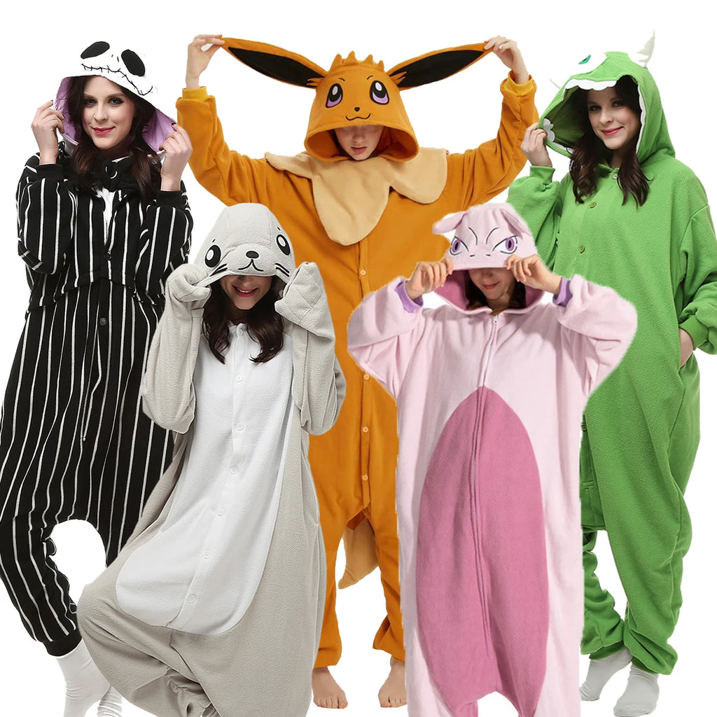 Favofans Animal Kigurumi Adults Seals Onesies Womens Pajamas Halloween Costumes Cosplay Jumpsuit Christmas Gift XXL