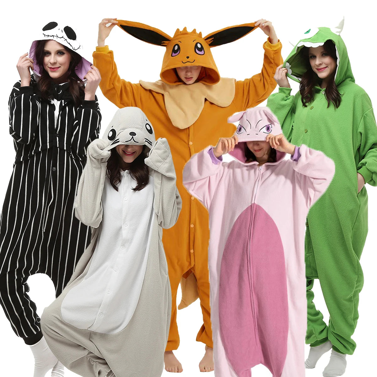 Favofans Animal Kigurumi Adults Seals Onesies Womens Pajamas Halloween Costumes Cosplay Jumpsuit Christmas Gift XXL