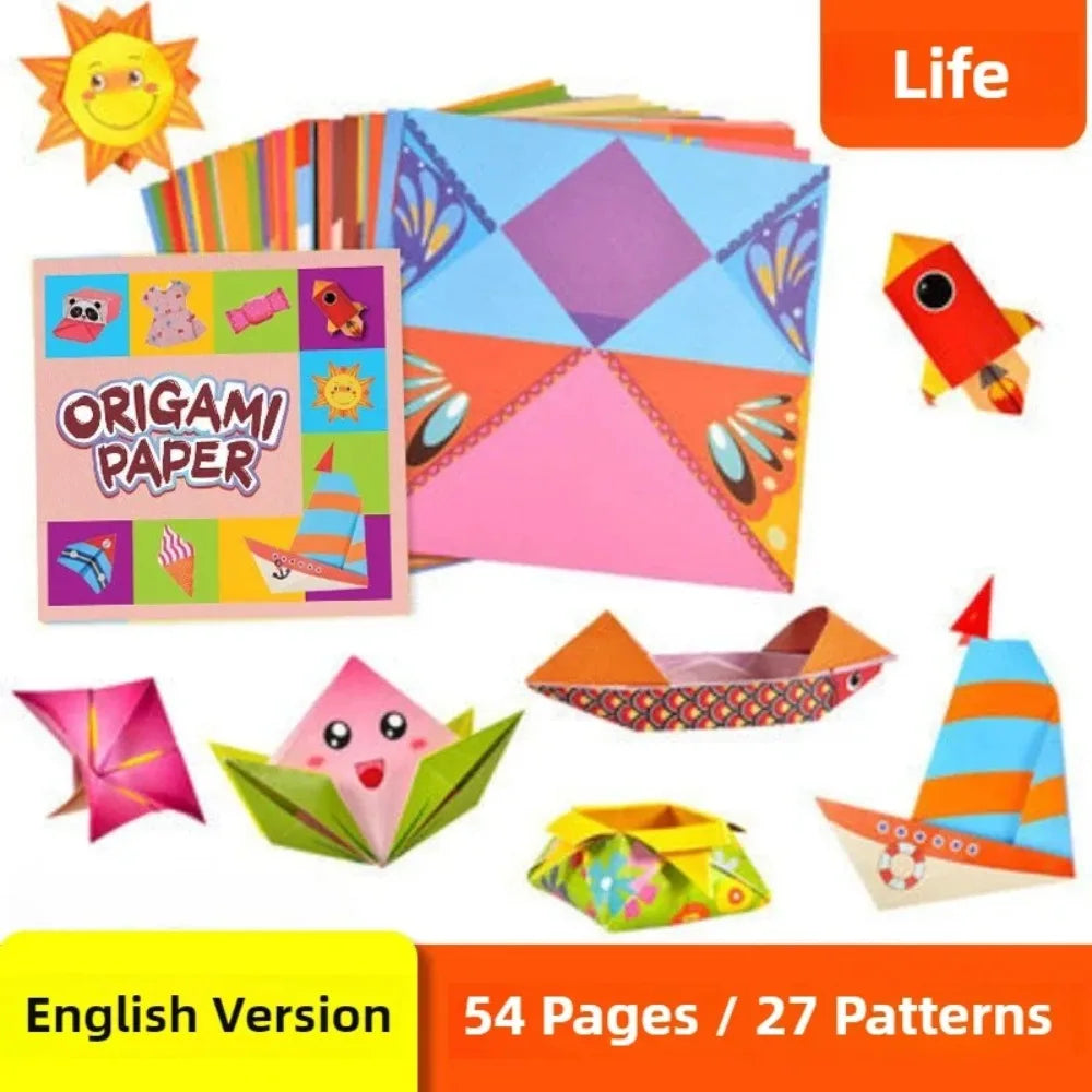 54 Pages Montessori Toys DIY Kids Craft Toy 3D Cartoon Animal Origami Handcraft Paper Art Learning Educational Toys for Children