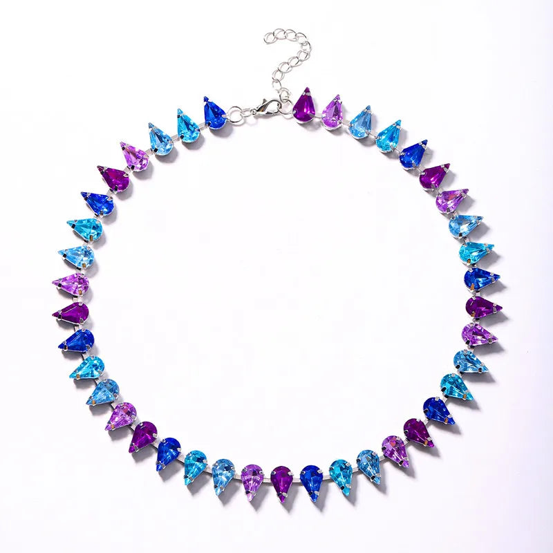 Statement Water Drop Shaped Crystal Choker Necklace For Women Luxury New Temperament Fashion Jewelry Collares Wholesale
