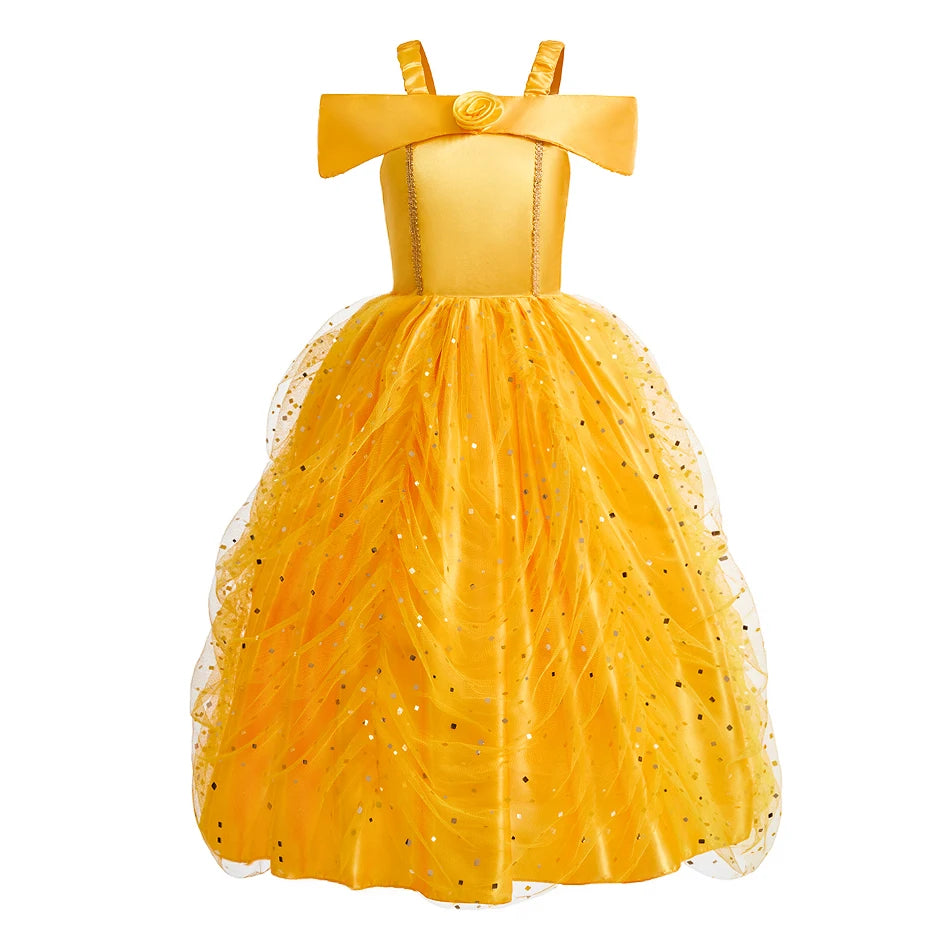 Girls Halloween Belle Dresses Girl Snow White Dress Kids Christmas Carnival Cosplay Clothes Children Princess Costumes