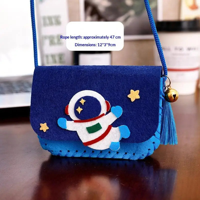 Felt Bag Crafting Kit for Kids DIY Art Sewing Toy Crossbody Bag Kindergarten Creativity Handwork Set