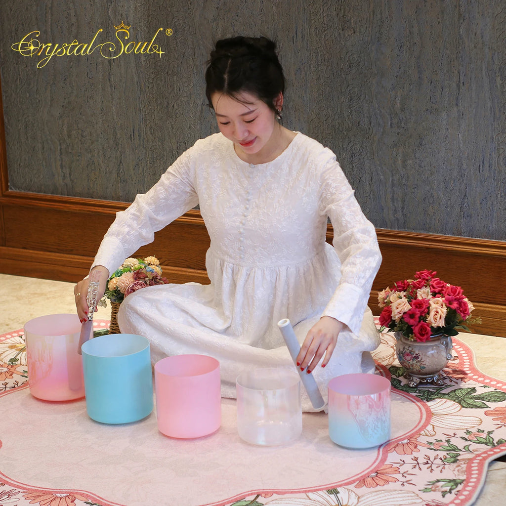 Crystal Soul High-end Customized New Harmonious Sound Combination Alchemy Crystal Singing Bowl