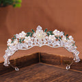 Baroque Luxury Red Crystal Flowers Tiaras For Women Diadem Wedding Girls Birthday Party Elegant Crowns Hair Jewelry Accessories