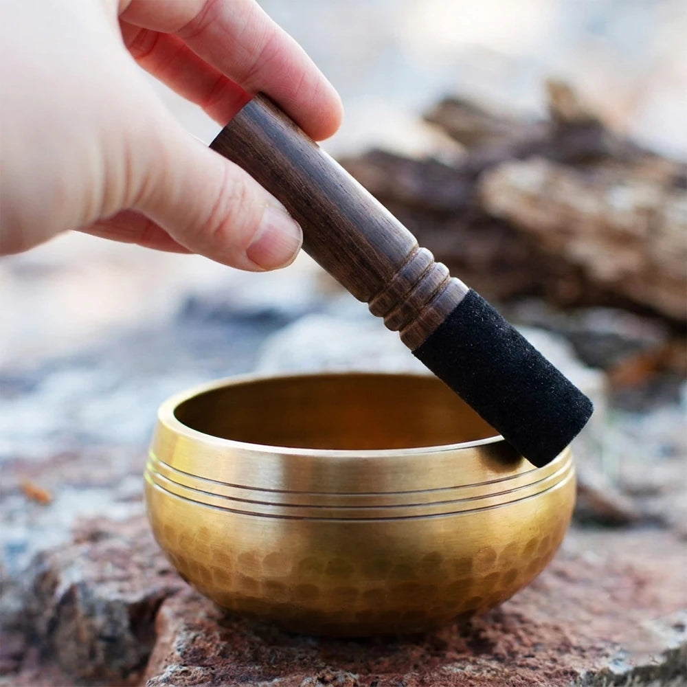 Nepalese Singing Bowl Set Authentic Handcrafted Mindfulness Meditation Holistic Sound 7 Chakra Healing Gift by Himalayan Bazaar